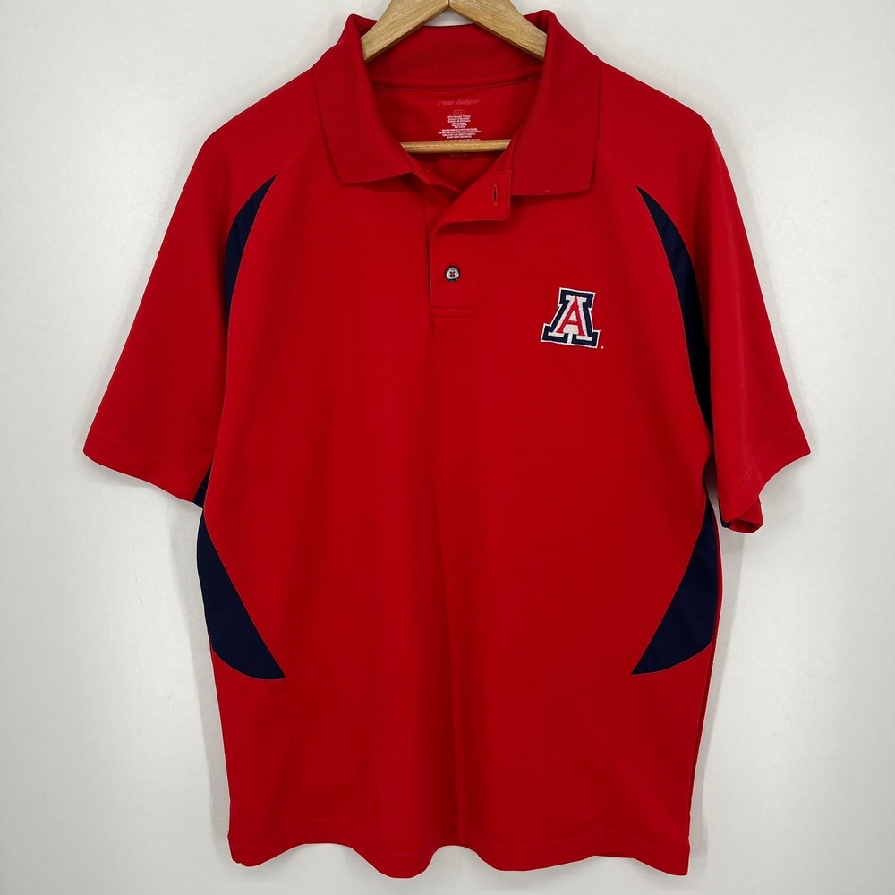 Pro Edge University of Arizona Wildcats Mens Red Navy Blue Polo Shirt Large